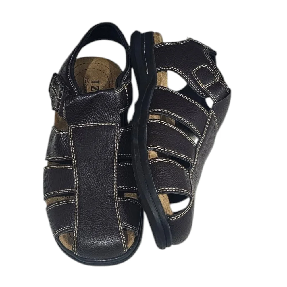IZOD Men's Thames Fisherman Sandal, Dark Brown NWOT Sz 11m